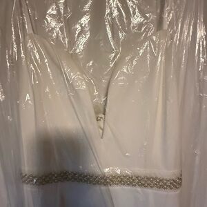Windsor White Slip Dress with Beaded Waist
